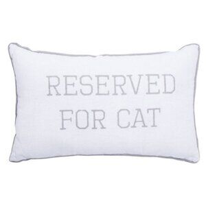 New Reserved For Cat Off White & Gray Cushion Throw Accent Pillow 11.8" x 19.7"
